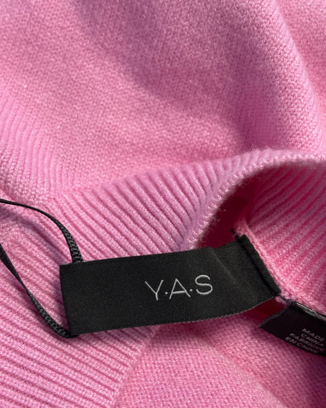 Y.A.S Pink Mock Neck Ribbed Knit Sweater W/Tags
