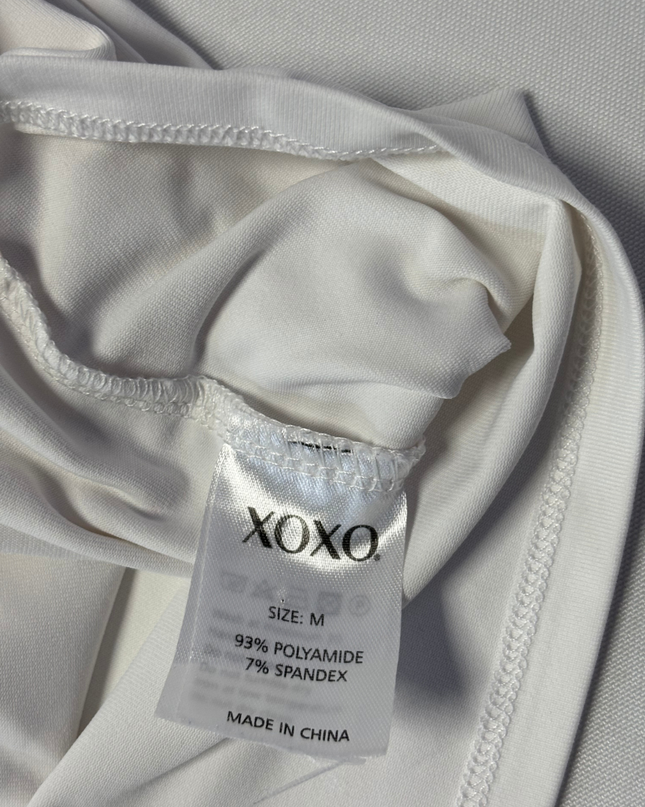 XOXO White Long Sleeve Scoop Neck Basic Top