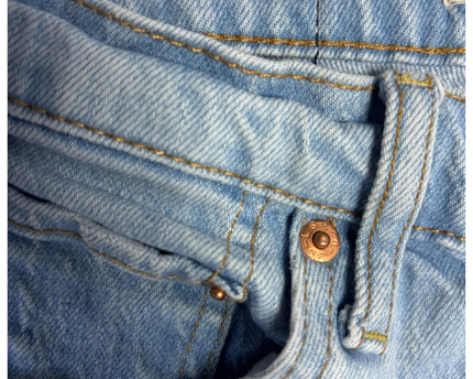 Levi's Light Blue Ribcage Premium High Rise Denim Shorts