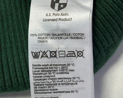 U.S. Polo Assn. Green Crew Neck Sweater with Textured Shoulders