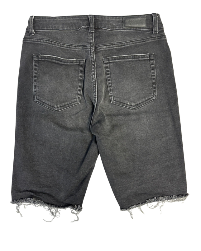 AMISU Black Frayed Hem High-Waisted Denim Shorts