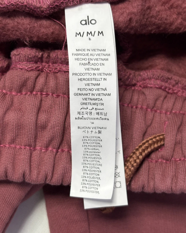 Alo Maroon Cotton-Blend Sports Shorts