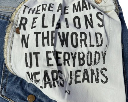 True Religion Blue Rocco Relaxed Skinny Distressed Jeans