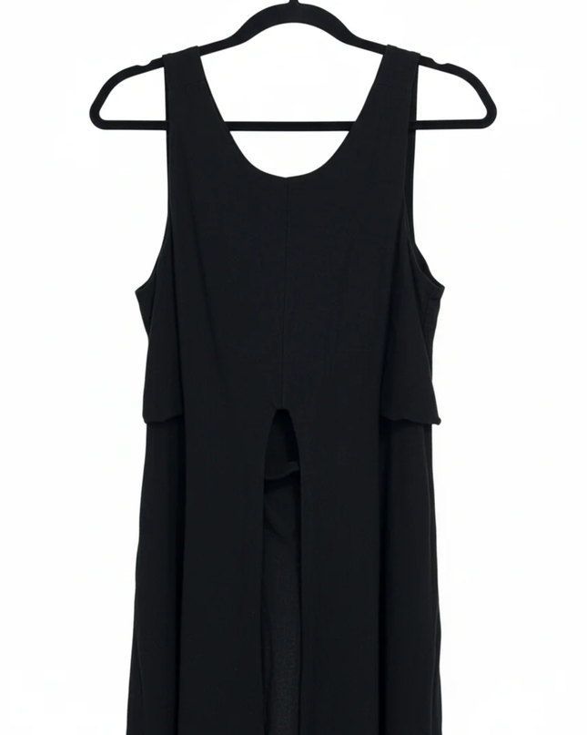 Anthropologie Black Sleeveless Midi Dress with Front Slit