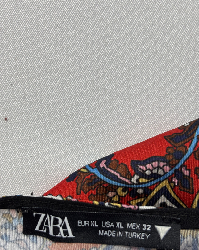 Zara Multicolor Paisley Print Wrap Mini Dress