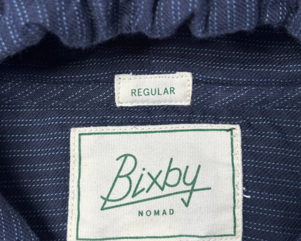 Bixby Nomad Navy Blue Hooded Button-Down Shirt