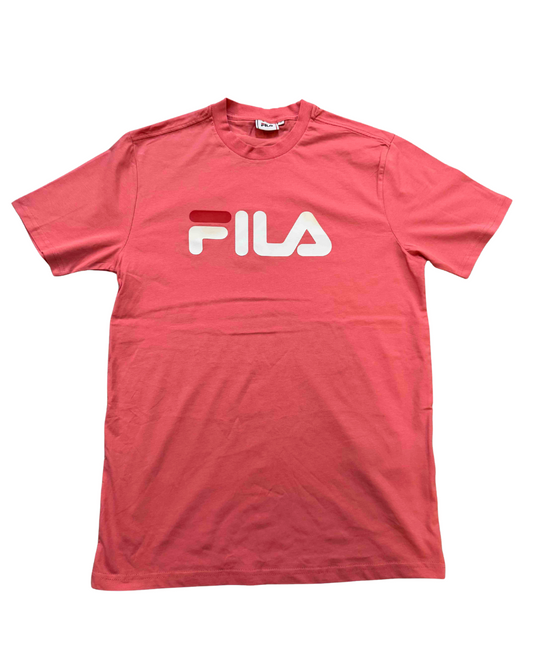 FILA Classic Bold Logo Coral Red T-Shirt - S