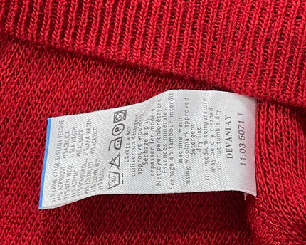 Lacoste Red V-Neck Knit Sweater