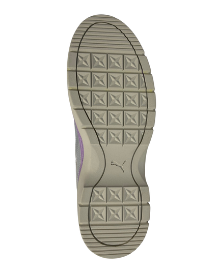 Puma Grey and Purple Suede Platform Trace Sneakers