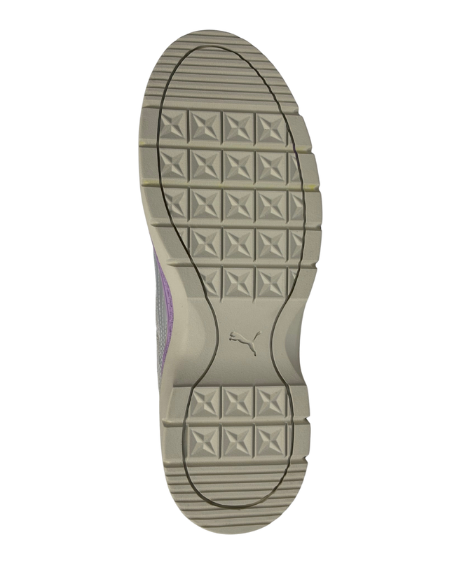 Puma Grey and Purple Suede Platform Trace Sneakers