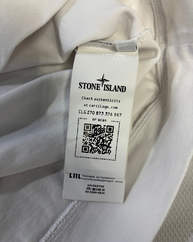 Stone Island White Long Sleeve Crewneck Sweatshirt