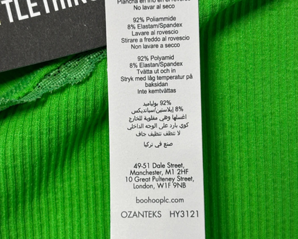 PrettyLittleThing Bright Green Ribbed Lace Trim Shorts W/Tags