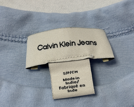 Calvin Klein Blue Ribbed Logo Tank Top