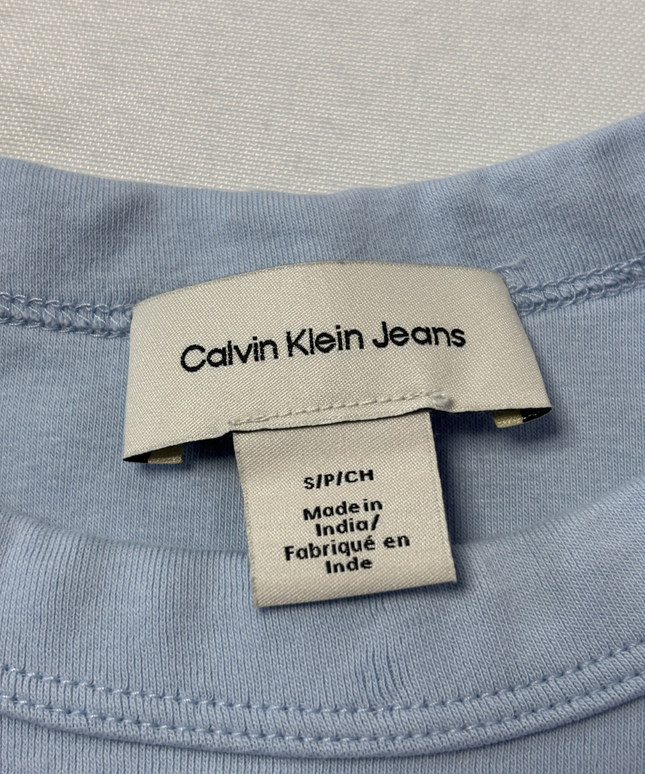 Calvin Klein Blue Ribbed Logo Tank Top
