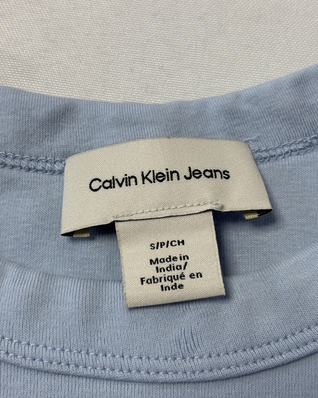 Calvin Klein Blue Ribbed Logo Tank Top