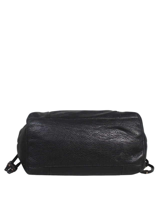 Kate Spade Black Pebbled Leather Drawstring Tote Bag