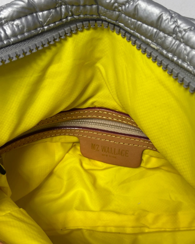 MZ Wallace Silver Quilted Metro Tote Bag