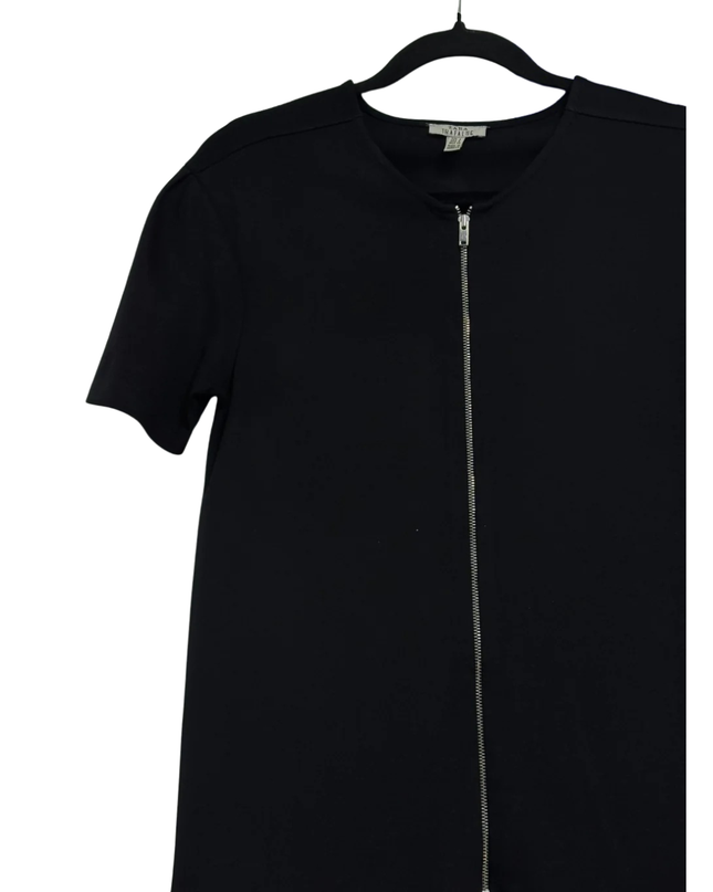 Zara Trafaluc Black Zip-Front Mini Dress
