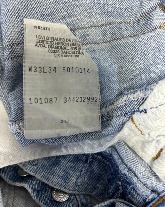 Levi's Blue 501 Raw Hem Denim Shorts