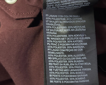 H&M Burgundy Slim Fit Easy Iron Long Sleeve Shirt