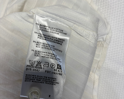 Hugo Boss White Slim Fit Textured Stripe Dress Shirt