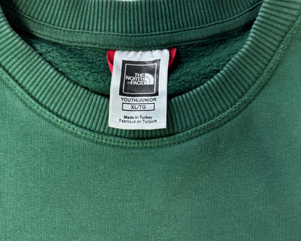 The North Face Green Graphic Box Logo Youth Crewneck Sweatshirt