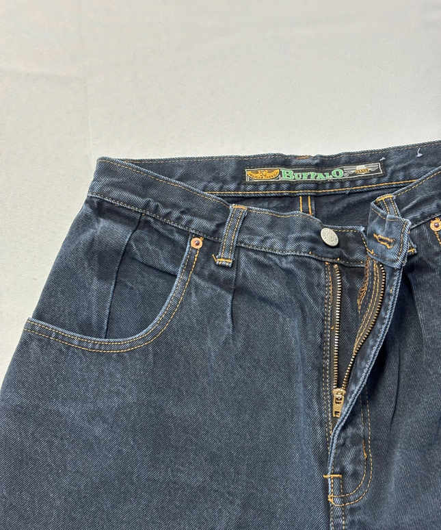 Buffalo Dark Blue Vintage-Style Patchwork Tapered Jeans