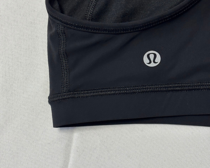 Lululemon Black/Pink High-Neck Perforated Sports Bra