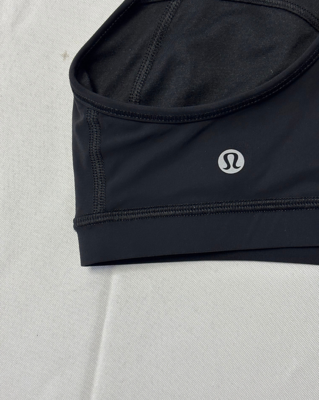 Lululemon Black/Pink High-Neck Perforated Sports Bra