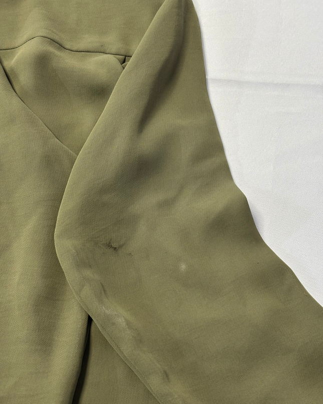 Mango Olive Green Long Sleeve Utility Blouse