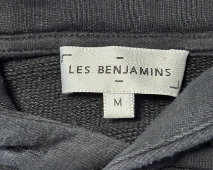 LES BENJAMINS Black Graphic Print Hoodie