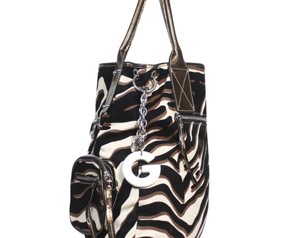 Guess Zebra Print Multi-Pocket Shoulder Bag