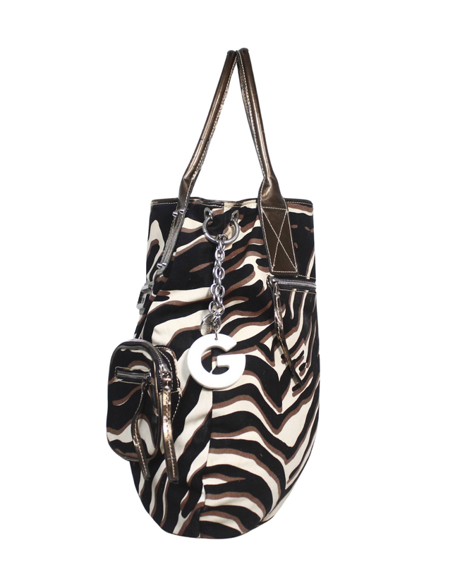 Guess Zebra Print Multi-Pocket Shoulder Bag