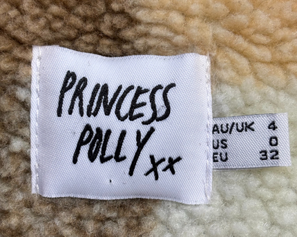 Princess Polly Brown Plaid Cropped Sherpa Jacket