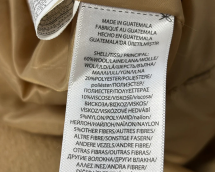 Lauren Ralph Lauren Tan Wool Blend Single-Breasted Coat
