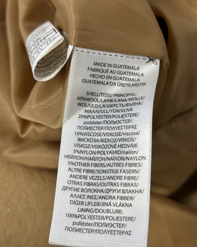 Lauren Ralph Lauren Tan Wool Blend Single-Breasted Coat