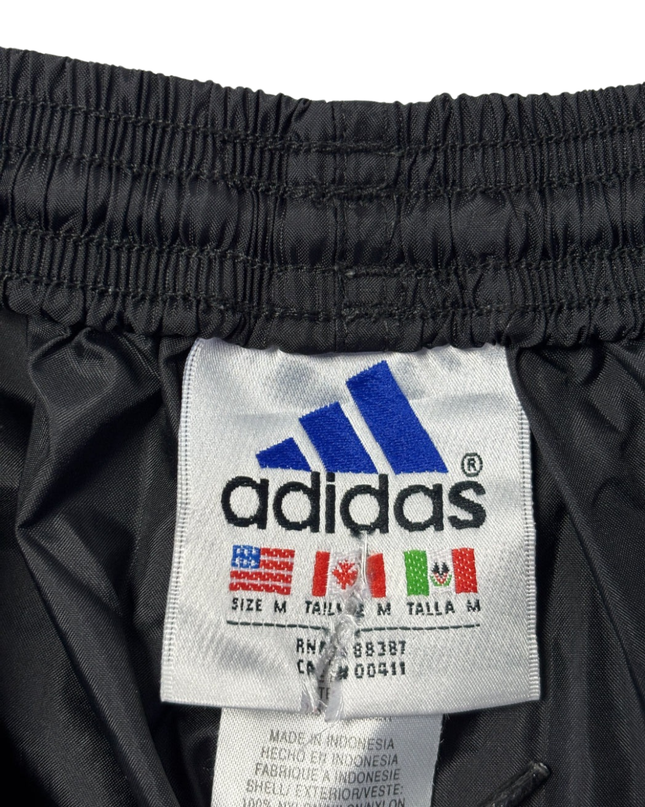 Adidas Black Three-Stripe Windbreaker Track Pants