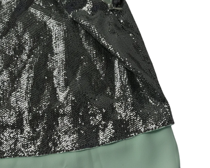 Massimo Dutti Silver Sequin Mini Skirt W/TAG