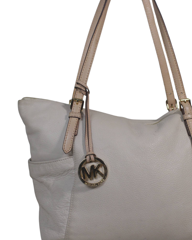 Michael Kors Beige Pebbled Leather Tote Bag