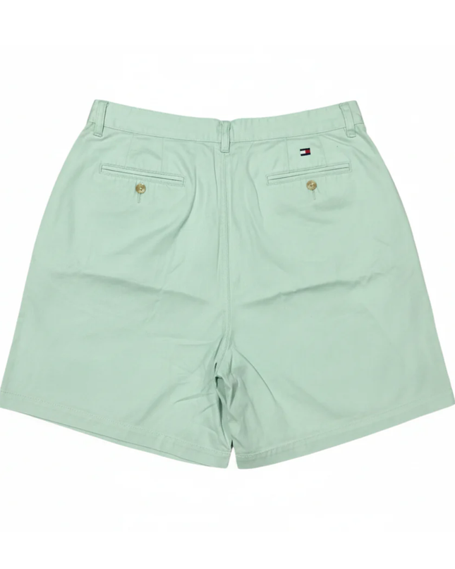 Tommy Hilfiger Mint Green Classic Pleated Cotton Shorts