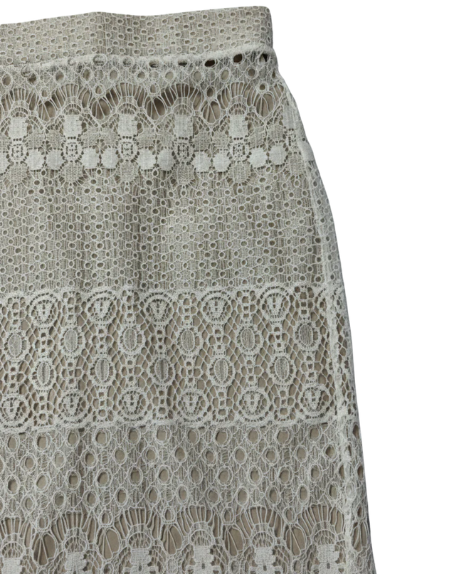 Bar III Cream Lace Overlay Pencil Skirt