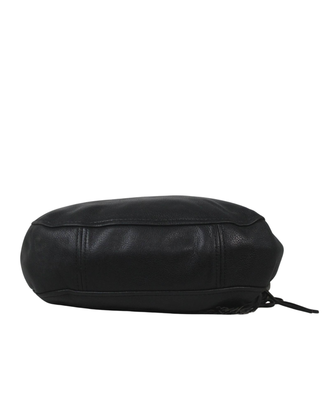 Michael Kors Black Pebbled Leather Tassel Shoulder Bag