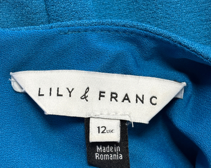 Lily & Franc Teal Knotted Front Midi Dress