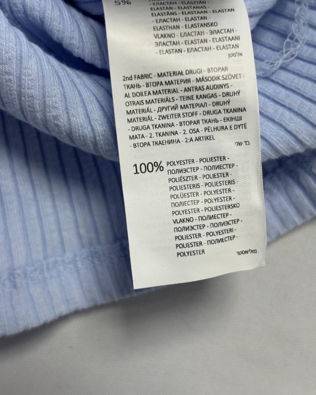 RESERVED Light Blue Ribbed Puff Sleeve Blouse W/Tags