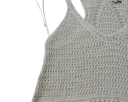 RESERVED YFL White Crochet Knit Racerback Tank Top W/Tags