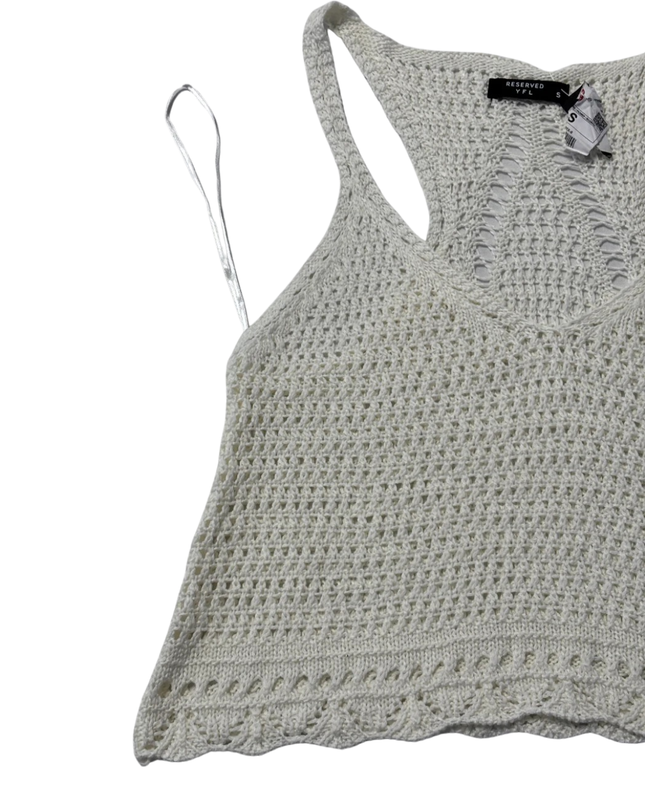 RESERVED YFL White Crochet Knit Racerback Tank Top W/Tags