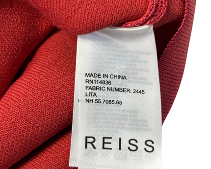 REISS Red Off-the-Shoulder Knit Sweater