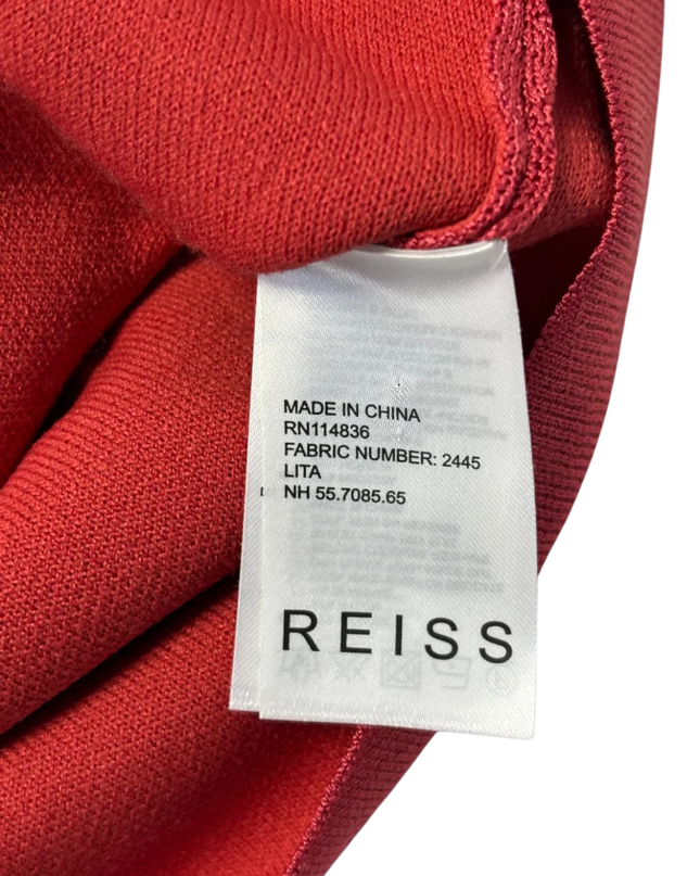 REISS Red Off-the-Shoulder Knit Sweater