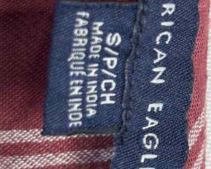 American Eagle Maroon Striped Tie-Front Shrug
