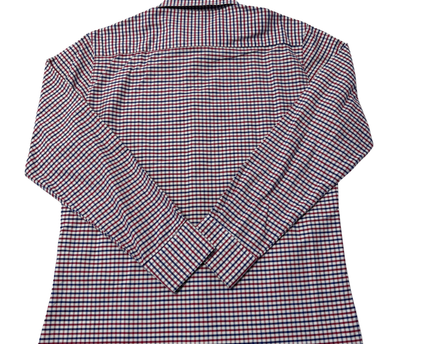 Lacoste Red/Blue Checkered Long Sleeve Button-Down Shirt